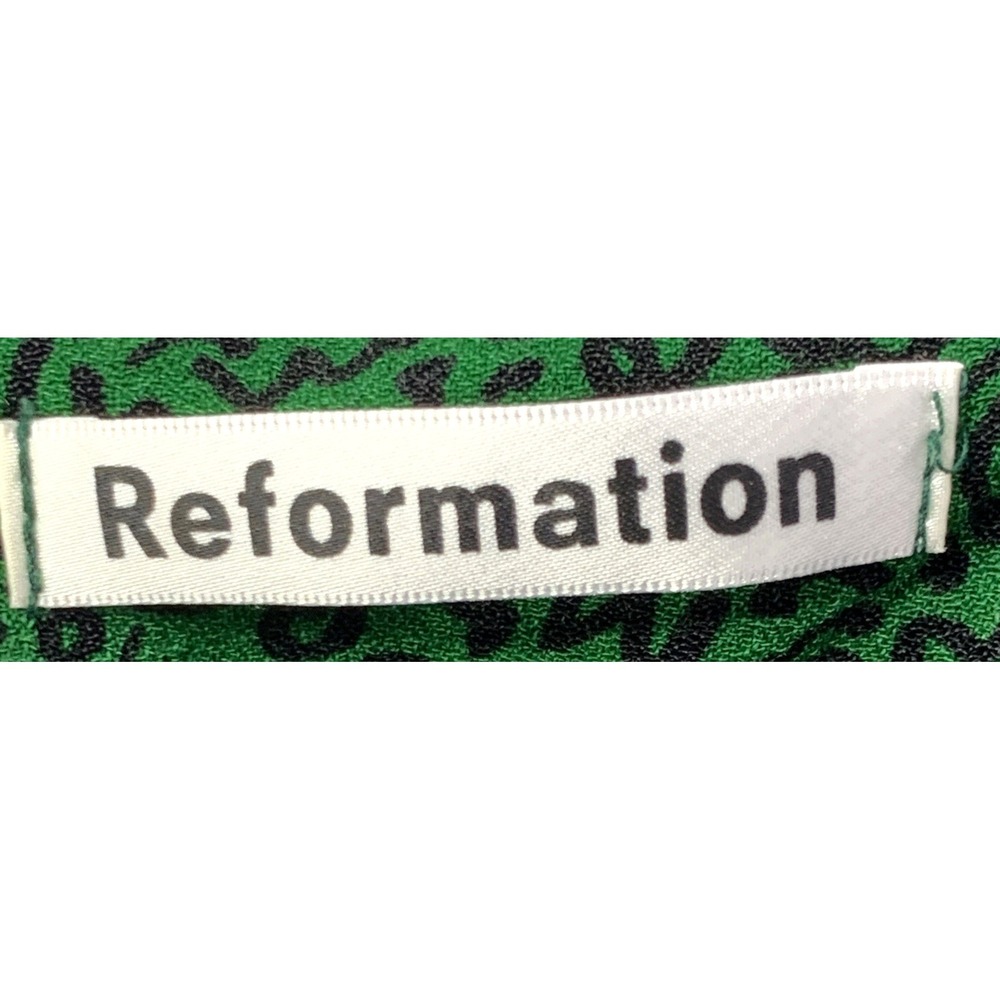 Reformation Dress Womens Size 2 Vollare Dress In Jitterbug Green and Black Dress - Picture 7 of 10